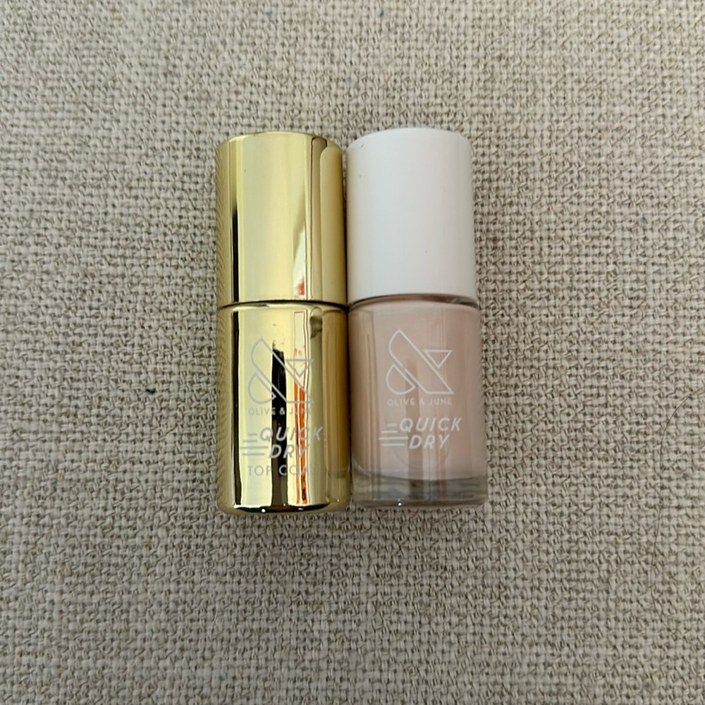 Olive & June Top Coat & Pink Nailpolish